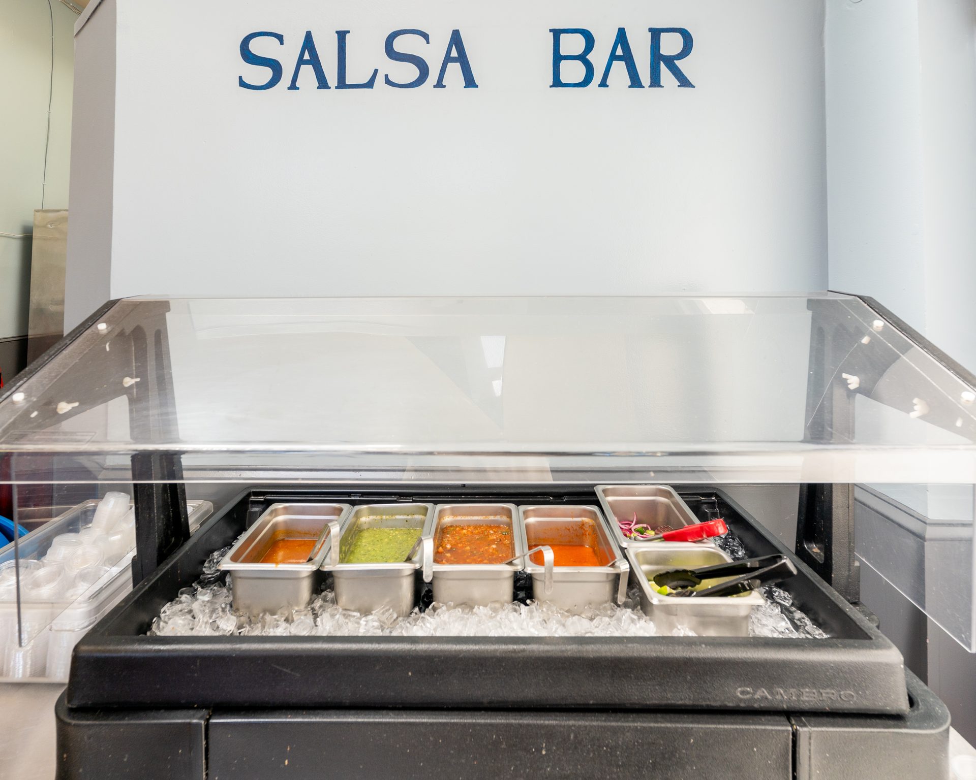 The salsa bar and the room